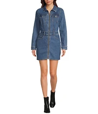 GB Denim Front Zip Mini Dress