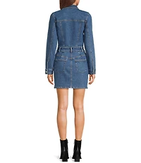 GB Denim Front Zip Mini Dress