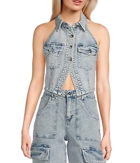 GB Denim Halter Vest