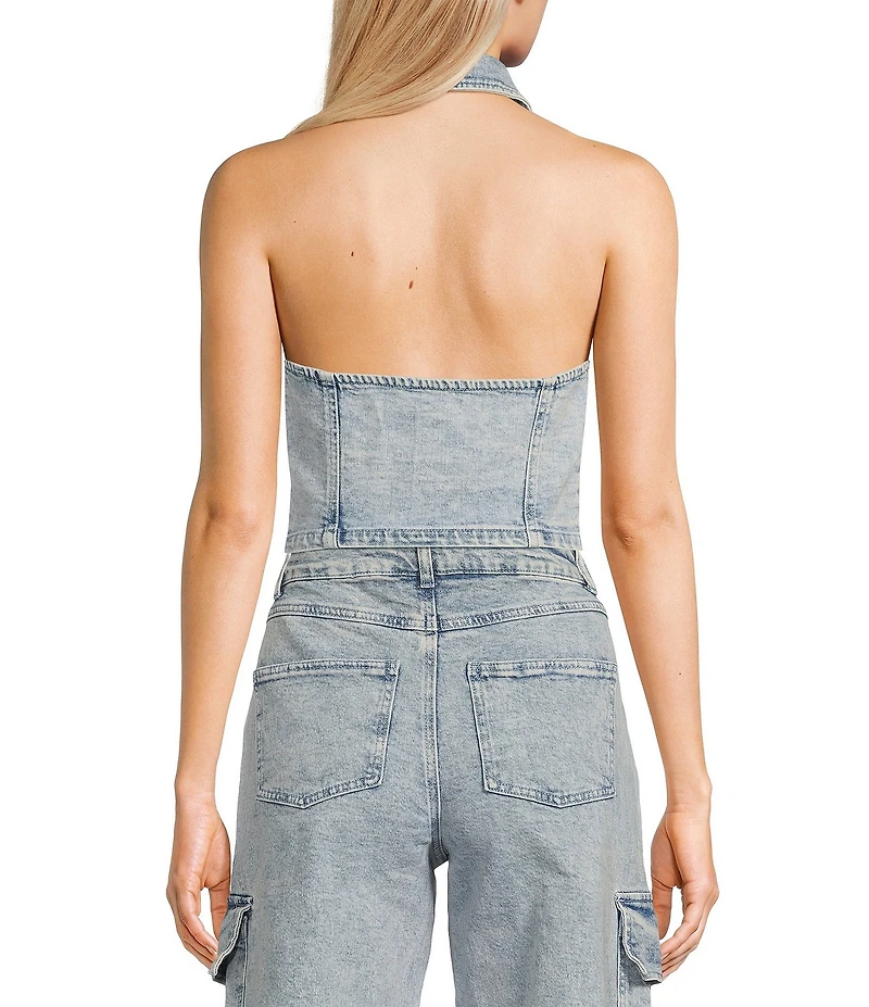 GB Denim Halter Vest