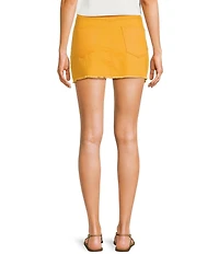 GB Denim Frayed Hem Mini Skirt