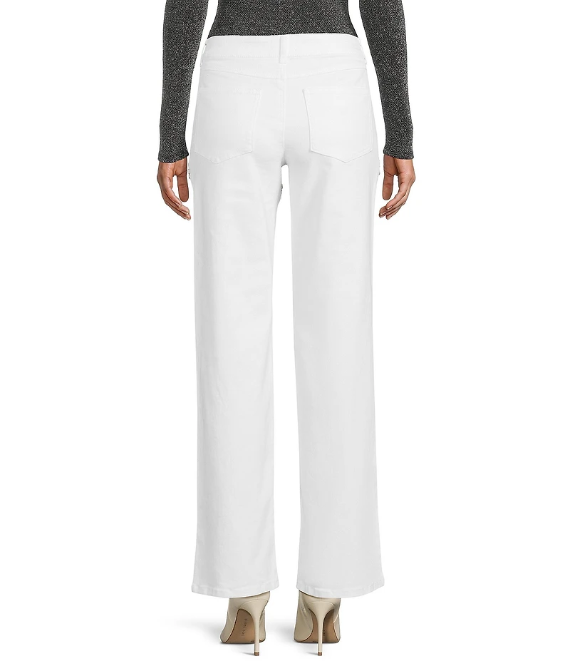 GB Denim Rhinestone Slit Wide Leg Jeans