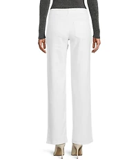 GB Denim Rhinestone Slit Wide Leg Jeans