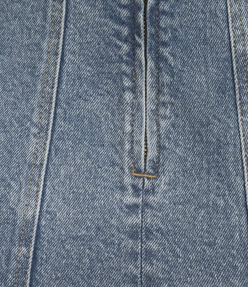 GB Denim Sleeveless Seamed Midi Dress