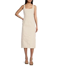 GB Seamed Midi Denim Dress