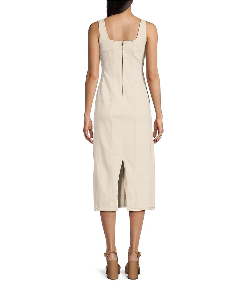 GB Seamed Midi Denim Dress