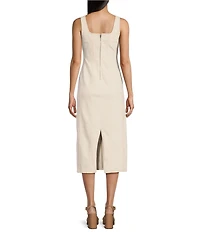 GB Seamed Midi Denim Dress