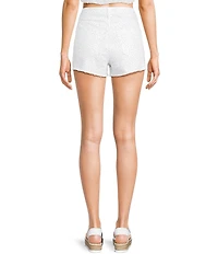 GB Denim Sparkle Stoned Frayed Shorts