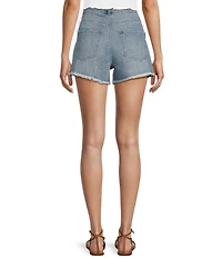 GB Denim Sparkle Stoned Distressed Frayed Shorts