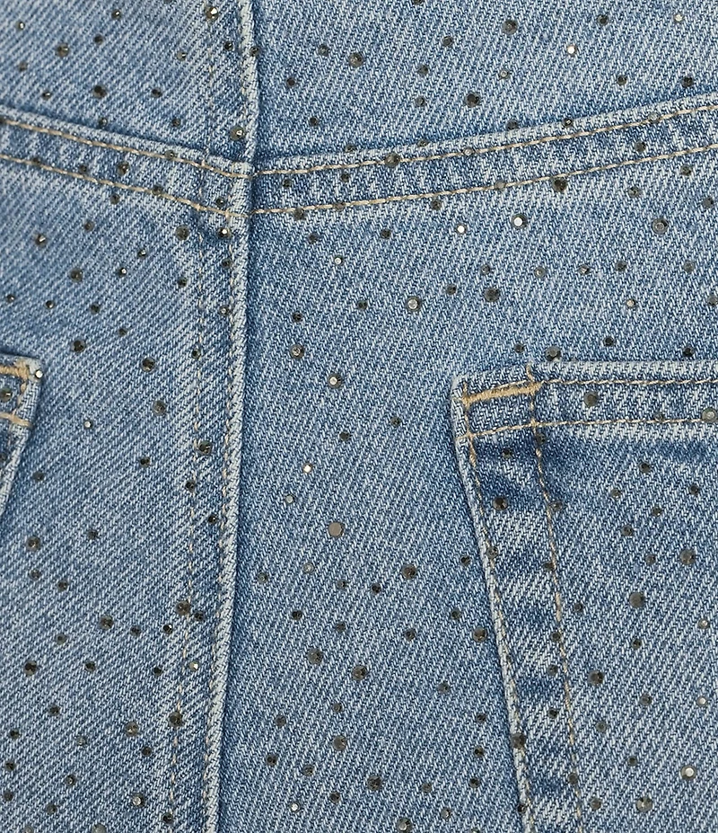 GB Denim Sparkle Stoned Distressed Frayed Shorts