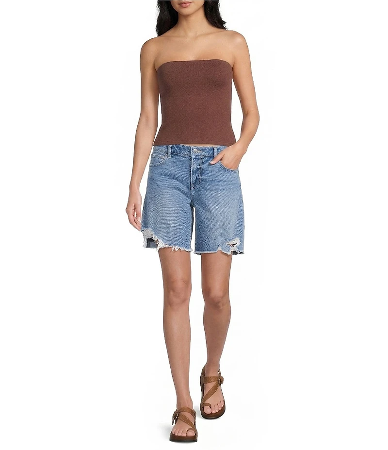 GB Distressed Denim Bermuda Shorts