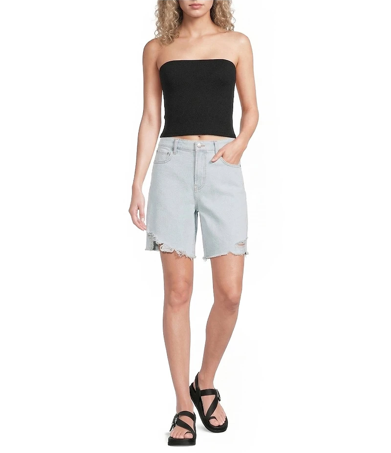 GB Distressed Denim Bermuda Shorts