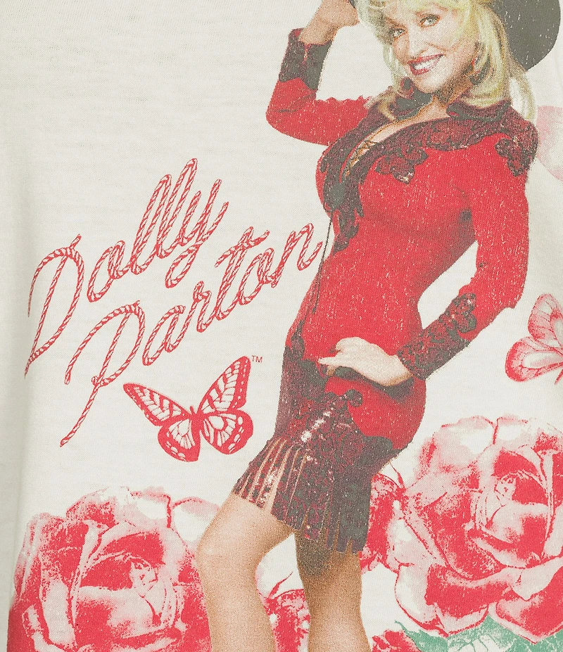 GB Dolly Parton Rose Off Shoulder Graphic Tee