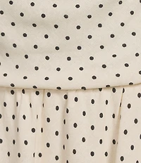 GB Dot Print Open Back Drop Waist Maxi Dress