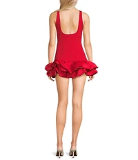 GB Drop Waist Bubble Hem Ruffle Dress