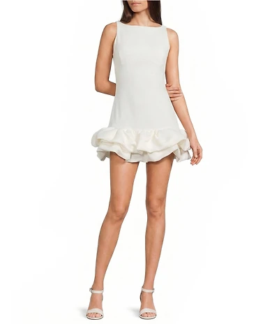 GB Drop Waist Bubble Hem Ruffle Mini Dress
