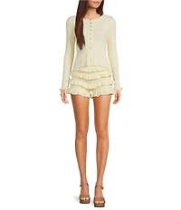 GB Elastic Waist Ruffle Sweater Bloomers