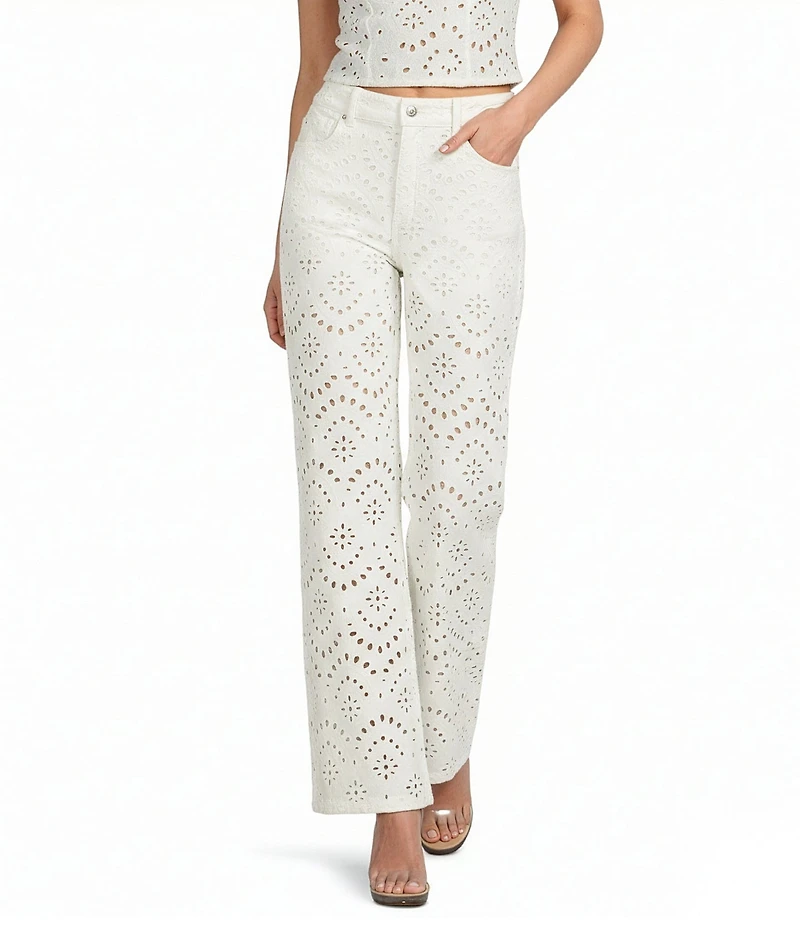 GB Embroidered Eyelet Coordinating Denim Jeans