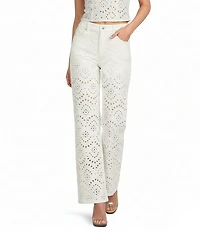 GB Embroidered Eyelet Coordinating Denim Jeans