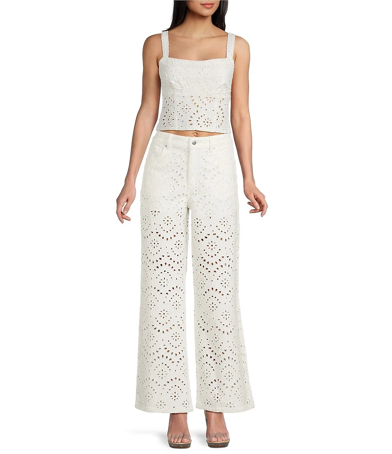 GB Embroidered Eyelet Coordinating Denim Jeans