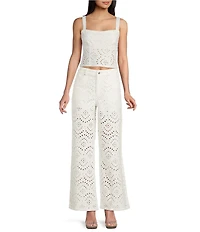 GB Embroidered Eyelet Denim Coordinating Tank