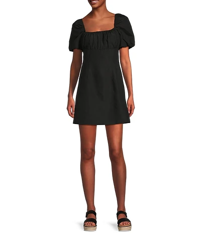 GB Empire Waist Puff Sleeve Babydoll Dress