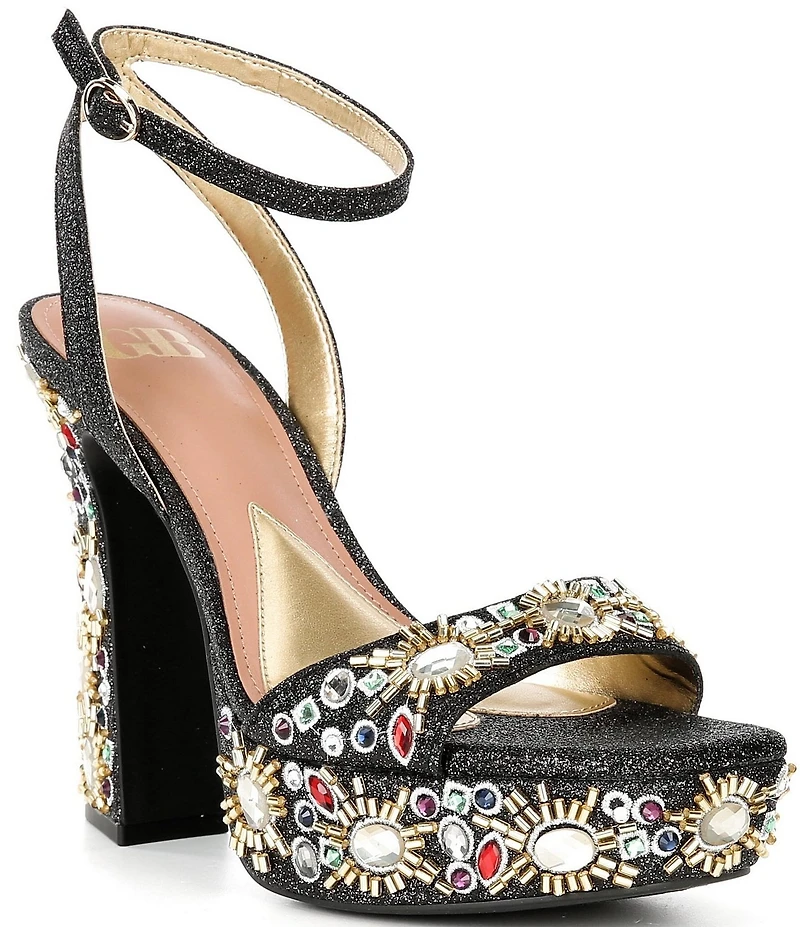 GB Enchant-Ment Beaded Jewel Ornamented Platform Dress Sandals