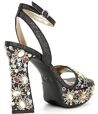 GB Enchant-Ment Beaded Jewel Ornamented Platform Dress Sandals