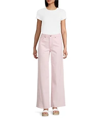 GB Enzyme Wash Denim Wide Leg Jeans