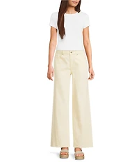 GB Enzyme Wash Denim Wide Leg Jeans