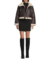 GB Faux Fur Belted Suede Jacket