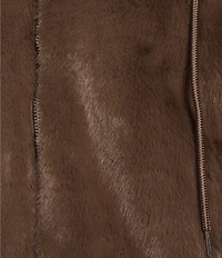 GB Faux Fur Zip Front Hooded Jacket