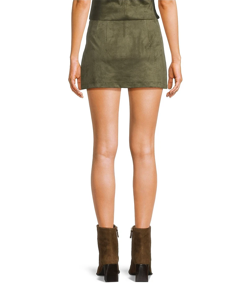 GB Faux Suede Coordinating Mini Skirt