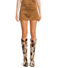 GB Faux Suede Coordinating Mini Skirt