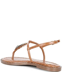 GB First-Light Croc-Embossed T-Strap Flat Sandals