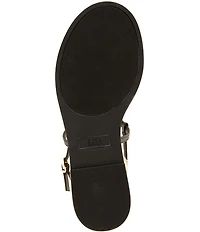 GB First-Light Leather Studded T-Strap Flat Sandals