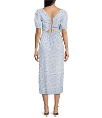 GB Short Sleeve Floral Midi Dress