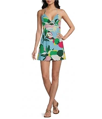 GB Floral Linen Halter Dress