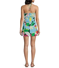 GB Floral Linen Halter Dress