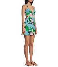 GB Floral Linen Halter Dress