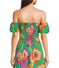 GB Large Floral Off The Shoulder Coordinating Top