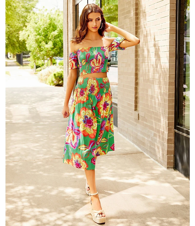 GB Large Floral Off The Shoulder Coordinating Top