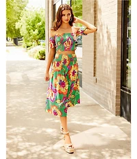 GB Large Floral Off The Shoulder Coordinating Top