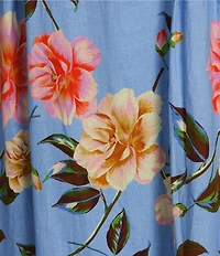GB Floral Print Grosgrain Tie Maxi Dress
