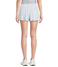 GB Floral Print Mid Rise High-Cut Side Flippy Shorts