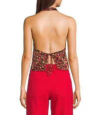 GB Floral Print Tie Back Halter Top