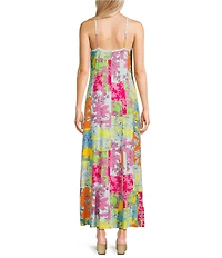 GB Floral Print V-Neck Maxi Dress
