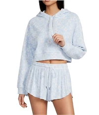 GB Floral Printed Boxy Pullover Hoodie