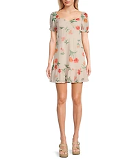GB Floral Printed Chiffon Mini Dress