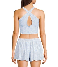 GB Floral Printed Crossback Active Tank